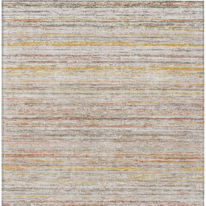 HomeRoots 5' Terra Cotta Striped Area Rug - Washable Indoor/Outdoor Style, Durable, Easy-Care Design for All Spaces 5' X 8' 607987