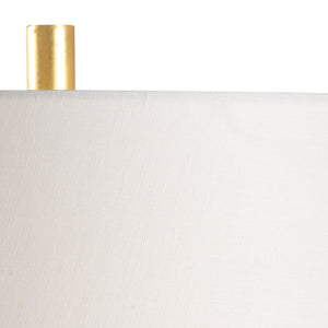 Wildwood Mountain Pine Lamp Hand-Finished Light Denim Ceramic With Antique Gold Leaf Mounting, Slim 29.5"H 60799