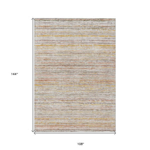 HomeRoots 9' Indoor Outdoor Terra Cotta Striped Area Rug - Durable, Washable & Stylish for High-Traffic Spaces 607990