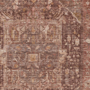 HomeRoots 5' Burgundy Medallion Area Rug - Stylish, Washable, Durable Indoor/Outdoor Decor for Any Space 8' X 10' 607995