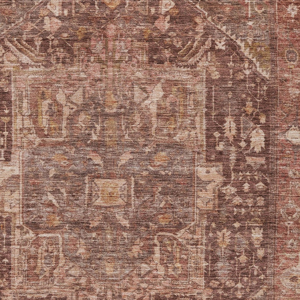 HomeRoots 5' Burgundy Medallion Area Rug - Stylish, Washable, Durable Indoor/Outdoor Decor for Any Space 8' X 10' 607995