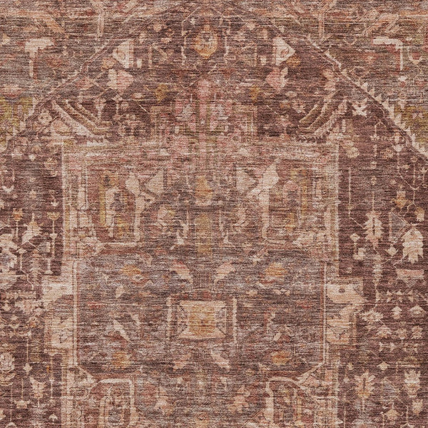 HomeRoots 5' Burgundy Medallion Area Rug - Stylish, Washable, Durable Indoor/Outdoor Decor for Any Space 9' X 12' 607996