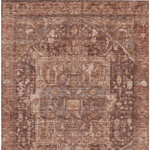 HomeRoots 5' Burgundy Medallion Area Rug - Stylish, Washable, Durable Indoor/Outdoor Decor for Any Space 10' X 14' 607997