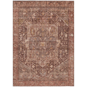 HomeRoots 5' Burgundy Medallion Area Rug - Stylish, Washable, Durable Indoor/Outdoor Decor for Any Space 10' X 14' 607997