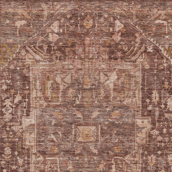 HomeRoots 5' Burgundy Medallion Area Rug - Stylish, Washable, Durable Indoor/Outdoor Decor for Any Space 10' X 14' 607997