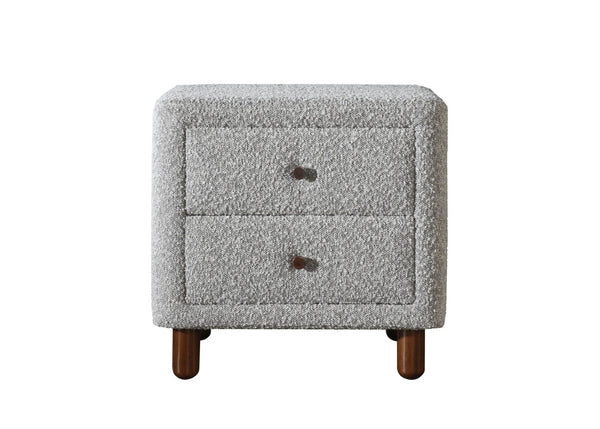 English Elm Cleo Boucle Upholstered Nightstand with Two Drawers for a Soft Bedroom Aesthetic B2756P493474
