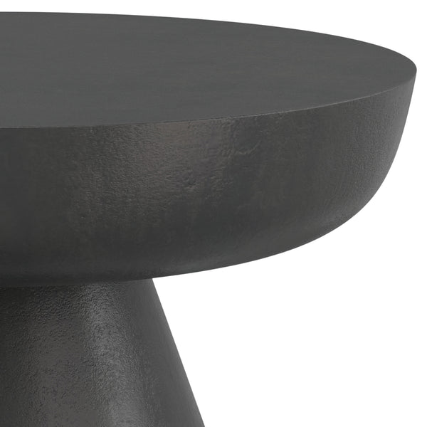 English Elm Charmaine Handcrafted 30" Round Pedestal Coffee Table in Black Nickel Finish — Durable Cast Aluminum Design B136P239031