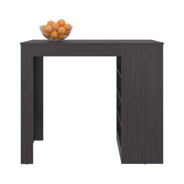 English Elm Kitchen Island Black Wengue 4-Shelf Engineered Wood Storage Cart 47.2"W x 40.1"H Sleek Modern B097P369440