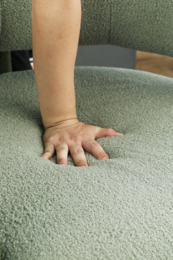 English Elm Accent Chair with Hollow Backrest for Ergonomic Support, Solid Wood Frame, Stylish Fabric Upholstery Green W1420P194059