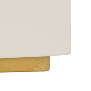 Wildwood Palmer Ceramic Table Lamp In Snow Glaze With Antique Gold Leaf Mounting — Slim 32.5" Elegant Accent 60800