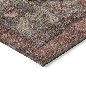 HomeRoots 5' Charcoal Medallion Indoor Outdoor Area Rug - Stylish, Durable, and Washable for Any Space! 5' X 8' 608005