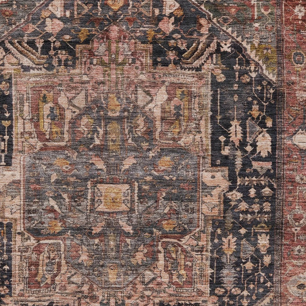 HomeRoots 5' Charcoal Medallion Indoor Outdoor Area Rug - Stylish, Durable, and Washable for Any Space! 5' X 8' 608005