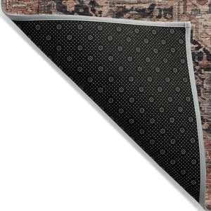 HomeRoots 5' Charcoal Medallion Indoor Outdoor Area Rug - Stylish, Durable, and Washable for Any Space! 9' X 12' 608008