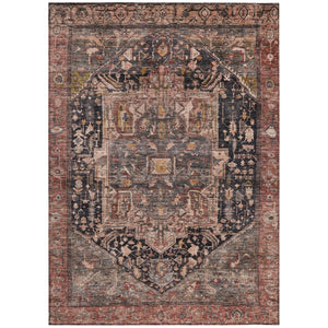 HomeRoots 5' Charcoal Medallion Indoor Outdoor Area Rug - Stylish, Durable, and Washable for Any Space! 10' X 14' 608009