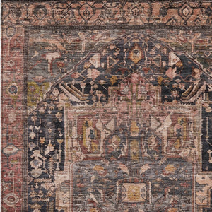 HomeRoots 5' Charcoal Medallion Indoor Outdoor Area Rug - Stylish, Durable, and Washable for Any Space! 10' X 14' 608009