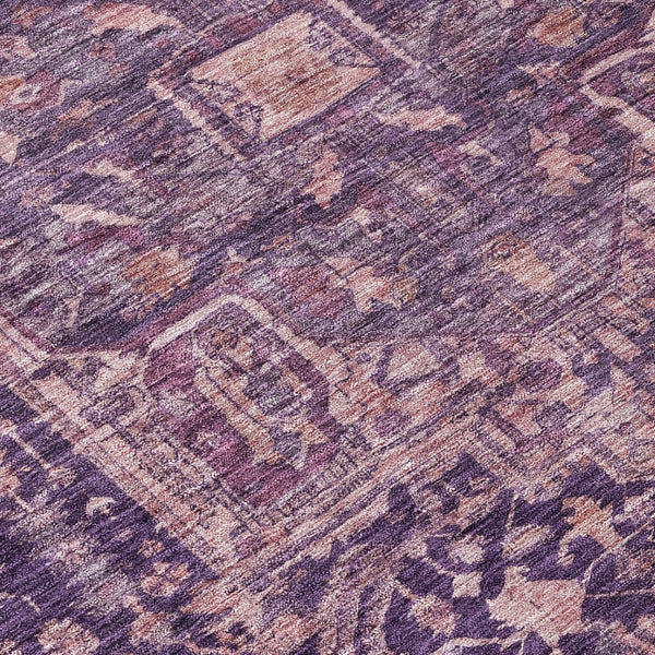 HomeRoots 5' Eggplant Medallion Indoor Outdoor Area Rug – Durable, Stylish, and Easy-Care for Any Space 8' Round 608012
