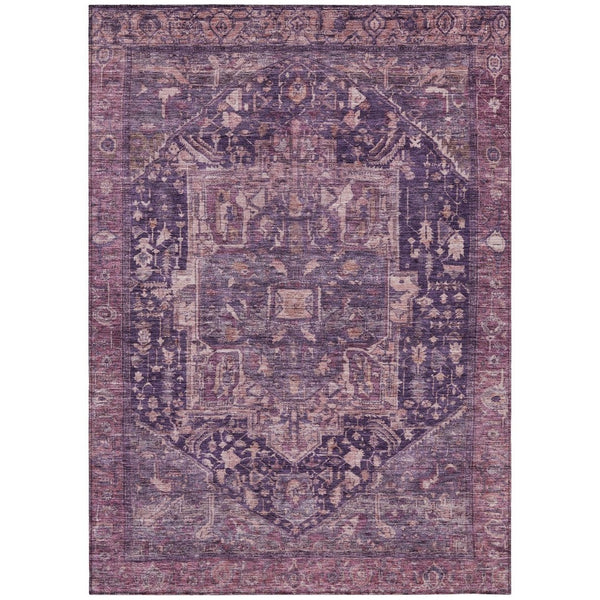 HomeRoots 5' Eggplant Medallion Indoor Outdoor Area Rug – Durable, Stylish, and Easy-Care for Any Space 8' X 10' 608013