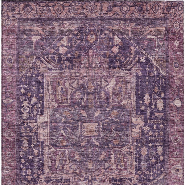 HomeRoots 5' Eggplant Medallion Indoor Outdoor Area Rug – Durable, Stylish, and Easy-Care for Any Space 8' X 10' 608013