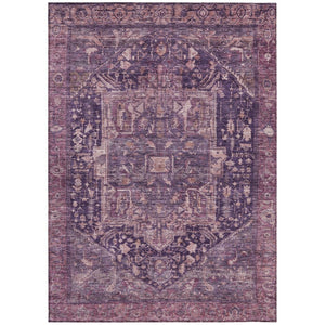 HomeRoots 5' Eggplant Medallion Indoor Outdoor Area Rug – Durable, Stylish, and Easy-Care for Any Space 9' X 12' 608014