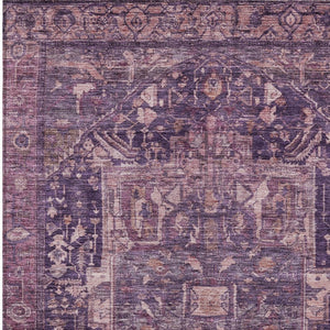HomeRoots 5' Eggplant Medallion Indoor Outdoor Area Rug – Durable, Stylish, and Easy-Care for Any Space 9' X 12' 608014