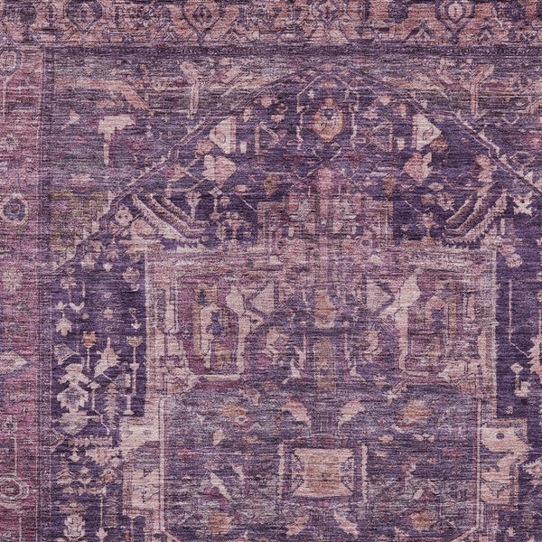 HomeRoots 5' Eggplant Medallion Indoor Outdoor Area Rug – Durable, Stylish, and Easy-Care for Any Space 10' X 14' 608015