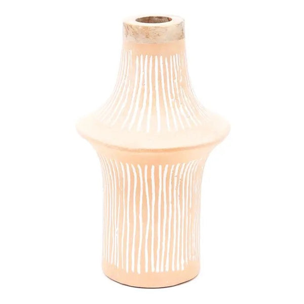 English Elm Handcrafted Eco-Mix Terracotta Flower Vase – Stylish, Sustainable Accent For Modern Decor, 8X8X13.5" B346P336929