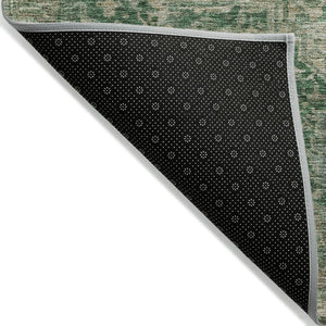 HomeRoots 5' Emerald Medallion Washable Area Rug - Durable, Stylish Design for Indoor & Outdoor Spaces 8' X 10' 608019