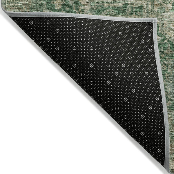 HomeRoots 5' Emerald Medallion Washable Area Rug - Durable, Stylish Design for Indoor & Outdoor Spaces 8' X 10' 608019