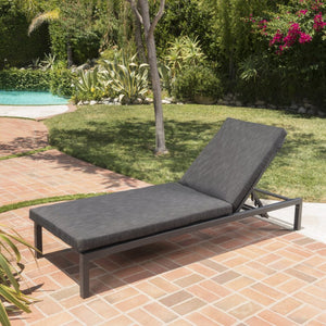 English Elm Navan Outdoor Aluminum Chaise Lounge with Cushion Foldable Poolside Recliner 60802.00MSHMP1