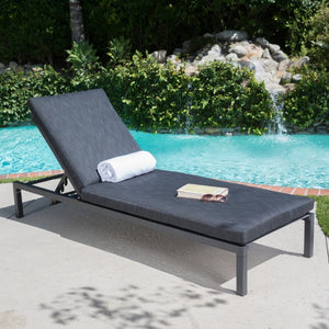 English Elm Navan Outdoor Aluminum Chaise Lounge with Cushion Foldable Poolside Recliner 60802.00MSHMP1