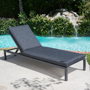 English Elm Navan Outdoor Aluminum Chaise Lounge with Cushion Foldable Poolside Recliner 60802.00MSHMP1