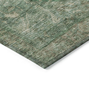HomeRoots 5' Emerald Medallion Washable Area Rug - Durable, Stylish Design for Indoor & Outdoor Spaces 9' X 12' 608020