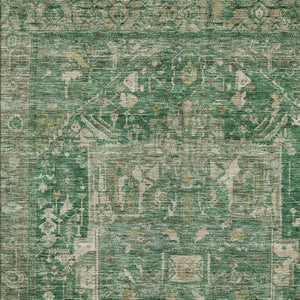 HomeRoots 5' Emerald Medallion Washable Area Rug - Durable, Stylish Design for Indoor & Outdoor Spaces 10' X 14' 608021