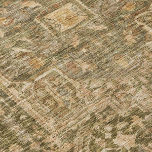 HomeRoots 5' Durable Fern Green Medallion Area Rug - Stylish, Washable Design for Indoor & Outdoor Spaces 8' Round 608024