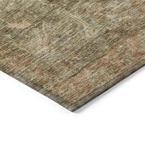 HomeRoots 5' Durable Fern Green Medallion Area Rug - Stylish, Washable Design for Indoor & Outdoor Spaces 9' X 12' 608026