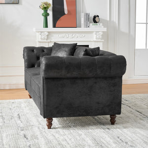 English Elm 3+2 Seater Sofa Set – Luxurious Chesterfield Tech Fabric Couch For Living Room, Office, Or Apartment W3373S00005