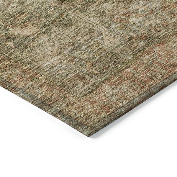 HomeRoots 5' Durable Fern Green Medallion Area Rug - Stylish, Washable Design for Indoor & Outdoor Spaces 10' X 14' 608027
