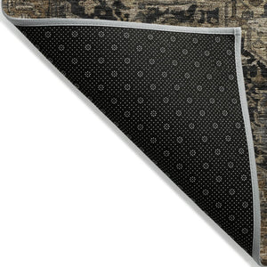HomeRoots 5' Brown Medallion Washable Rug - Stylish, Durable Indoor & Outdoor Area Rug for High-Traffic Spaces 5' X 8' 608029