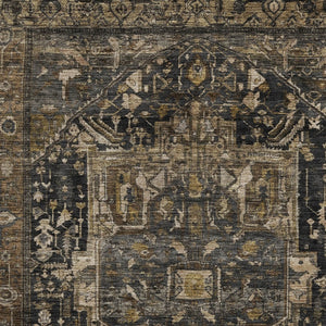 HomeRoots 5' Brown Medallion Washable Rug - Stylish, Durable Indoor & Outdoor Area Rug for High-Traffic Spaces 8' X 10' 608031
