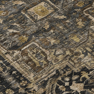 HomeRoots 5' Brown Medallion Washable Rug - Stylish, Durable Indoor & Outdoor Area Rug for High-Traffic Spaces 8' X 10' 608031