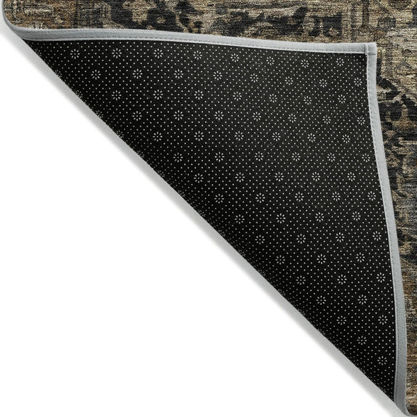 HomeRoots 9' X 12' Brown Medallion Area Rug - Durable, Washable, Stylish Design for Indoor & Outdoor Spaces 608032