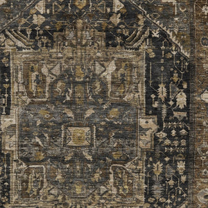 HomeRoots 9' X 12' Brown Medallion Area Rug - Durable, Washable, Stylish Design for Indoor & Outdoor Spaces 608032