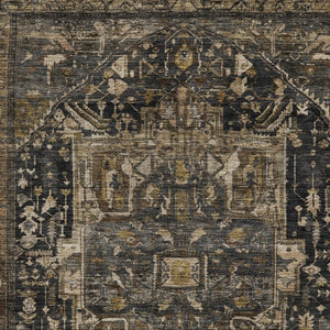 HomeRoots 5' Brown Medallion Washable Rug - Stylish, Durable Indoor & Outdoor Area Rug for High-Traffic Spaces 10' X 14' 608033