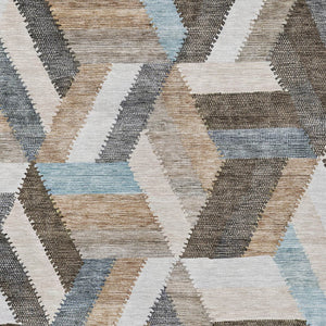 HomeRoots 5' Brown Geometric Indoor Outdoor Area Rug - Stylish, Durable, Washable Design for Any Space 8' X 10' 608043