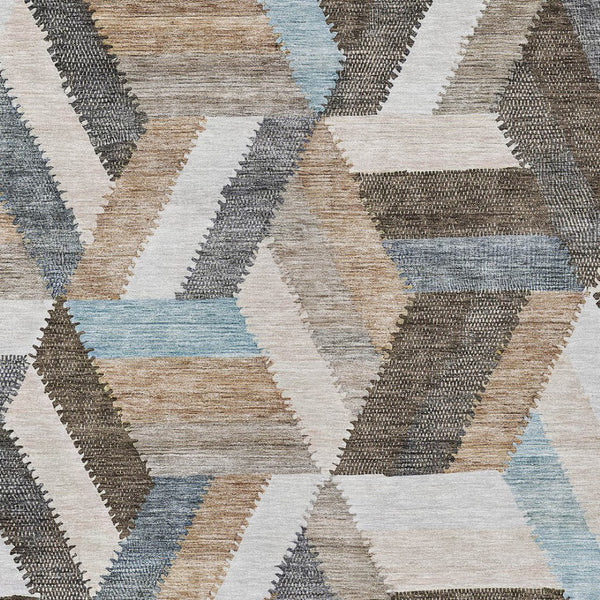 HomeRoots 5' Brown Geometric Indoor Outdoor Area Rug - Stylish, Durable, Washable Design for Any Space 8' X 10' 608043