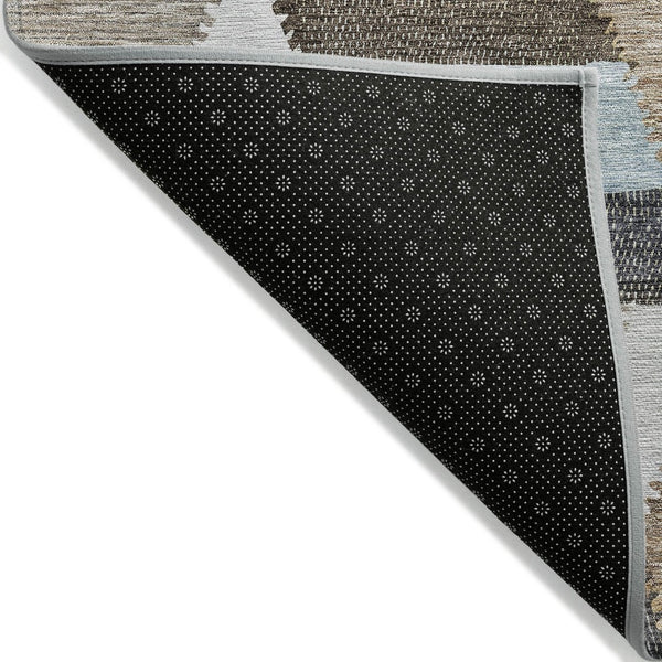 HomeRoots 5' Brown Geometric Indoor Outdoor Area Rug - Stylish, Durable, Washable Design for Any Space 9' X 12' 608044