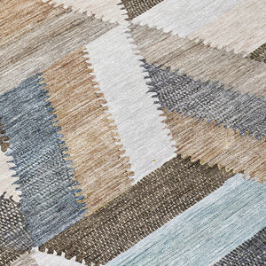 HomeRoots 5' Brown Geometric Indoor Outdoor Area Rug - Stylish, Durable, Washable Design for Any Space 9' X 12' 608044