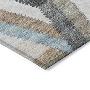 HomeRoots 5' Brown Geometric Indoor Outdoor Area Rug - Stylish, Durable, Washable Design for Any Space 10' X 14' 608045
