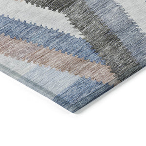 HomeRoots 5' Blue Geometric Washable Area Rug for Indoor & Outdoor Use – Stylish, Durable, and Easy-Care Design 5' X 8' 608047