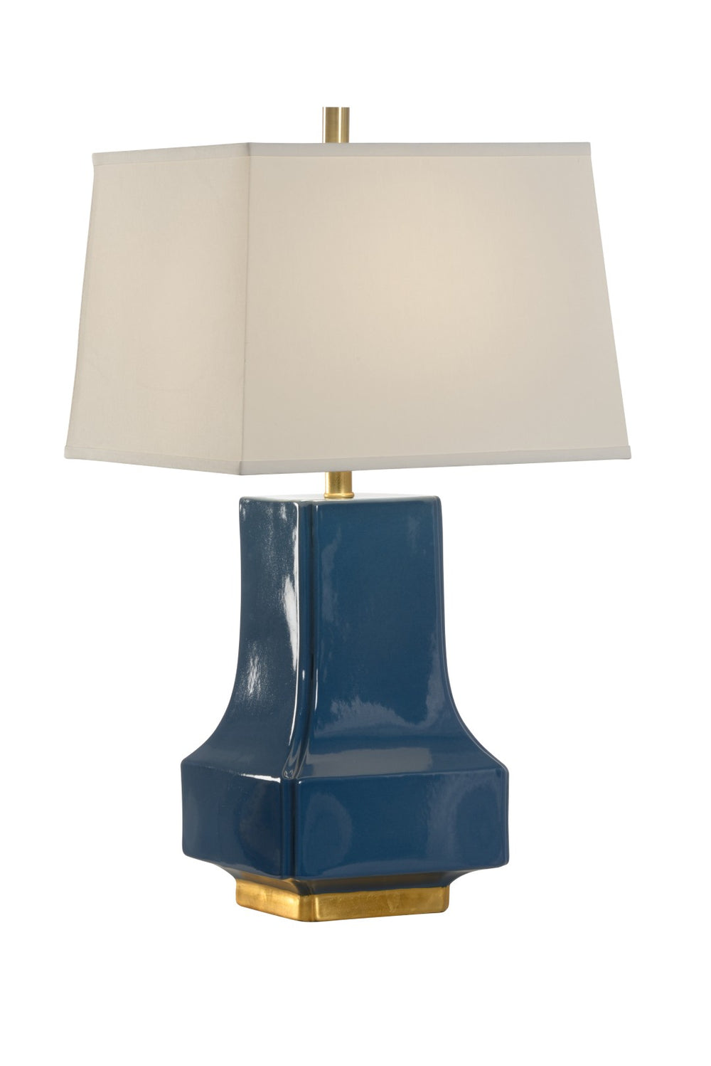 Wildwood Malone Cadet Blue Ceramic Table Lamp With Antique Gold-Leaf Accents, Transitional 29" Height 60805